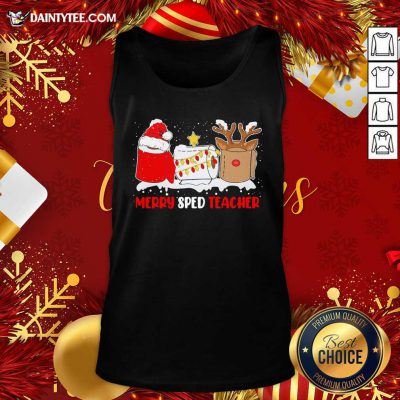 Merry Sped Teacher Christmas Tank Top- Design By Daintytee.com