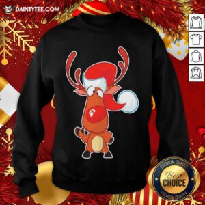 Reindeer Santa Christmas Sweatshirt- Design By Daintytee.com