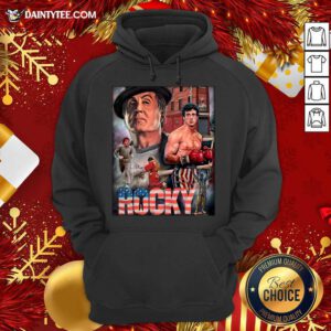 Rocky Balboa American Flag Hoodie- Design By Daintytee.com