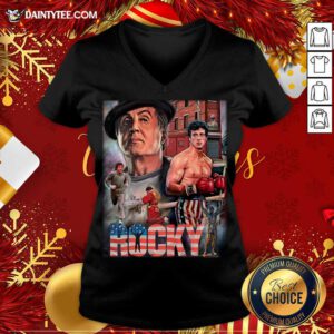 Rocky Balboa American Flag V-neck- Design By Daintytee.com