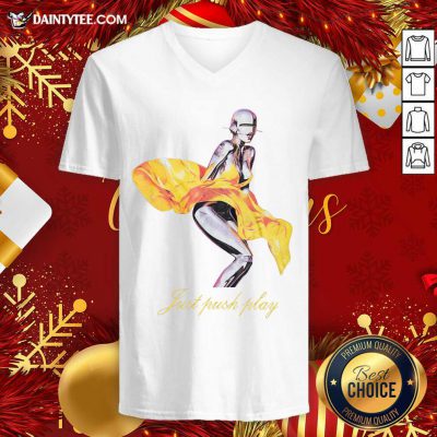 Aerosmith Merch Just Push Play V-neck- Design By Daintytee.com