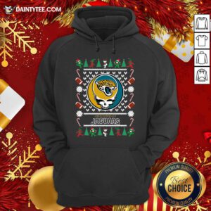 Jacksonville Jaguars Grateful Dead Ugly Christmas Hoodie- Design By Daintytee.com