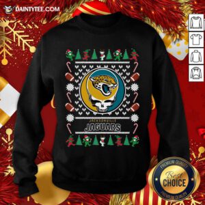 Jacksonville Jaguars Grateful Dead Ugly Christmas Sweatshirt- Design By Daintytee.com