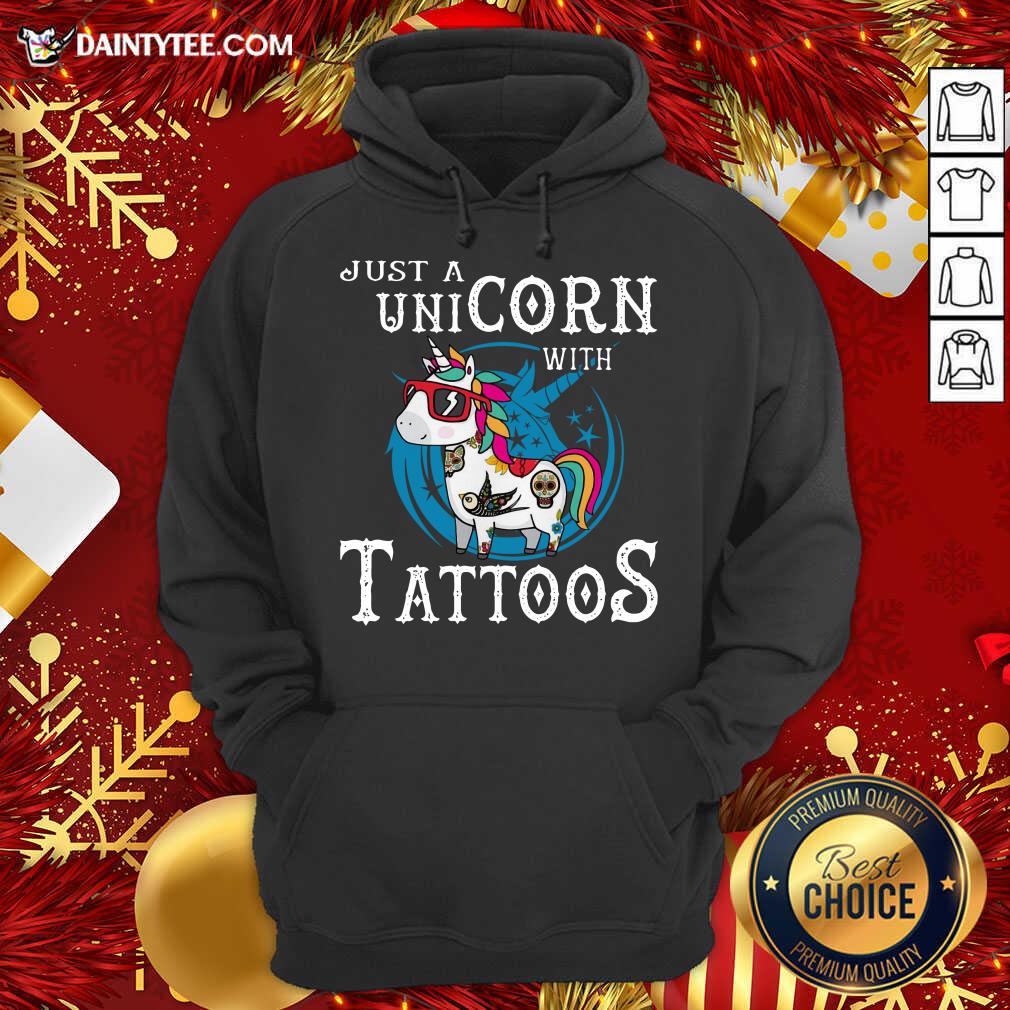 Just A Unicorn With Tattoos Hoodie- Design By Daintytee.com