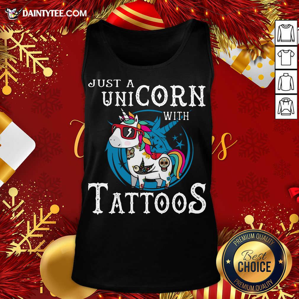 Just A Unicorn With Tattoos Tank Top- Design By Daintytee.com
