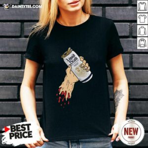 Liquid Death Merch Death Grip V-neck- Design By Daintytee.com
