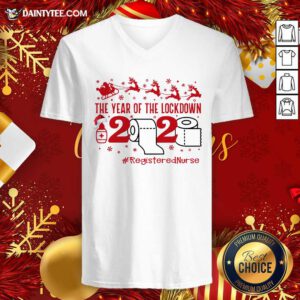 The Year Of The Lockdown 2020 #RegisteredNurse Ugly Christmas V-neck- Design By Daintytee.com