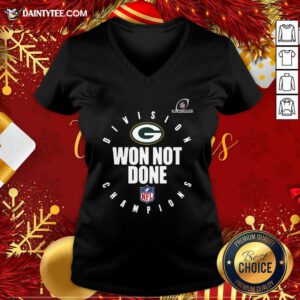 Green Bay Packers 2020 NFL Playoffs Division Champions Won Not Done V-neck- Design By Daintytee.com
