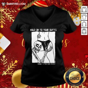 Hold On To Your Butts Morbid A True Crime Podcast V-neck- Design By Daintytee.com