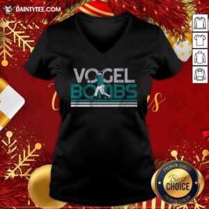 Licensed Dan Vogelbach Vogel Bombs V-neck- Design By Daintytee.com