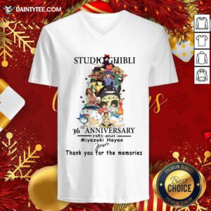 Studio Ghibli 36th Anniversary 1985 2021 Miyazaki Hayao Signature Thank You For The Memories V-neck- Design By Daintytee.com