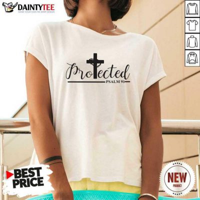 Cross Jesus Protected Psalm 91 V-neck- Design By Daintytee.com