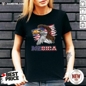 Eagle Mullet American Flag Merica 4th Of July V-neck- Design By Daintytee.com