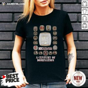 18x National Football Champions A Century Of Domination V-neck- Design By Daintytee.com