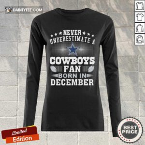 Never Underestimate Cowboys Fan Born In December Tank Top- Design By Daintytee.com