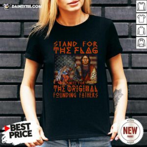 Stand For The Flag Kneel For The Original Founding Fathers American Flag V-neck- Design By Daintytee.com