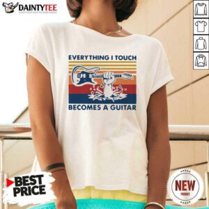 Vintage Retro Everything I Touch Becomes A Guitar Funny V-neck- Design By Daintytee.com