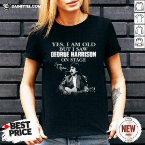 Yes I Am Old But I Saw George Harrison On Stage Signature V-neck - Design By Daintytee.com