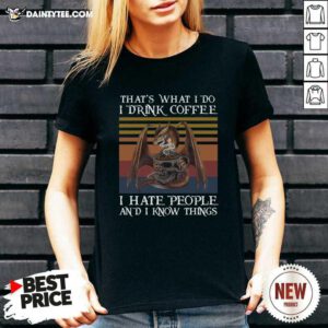 Dragon Thats What I Do Drink Coffee I Hate People And I Know Things Vintage V-neck- Design By Daintytee.com
