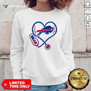 Heartbeat Nurse Love Buffalo Bills Sweatshirt- Design By Daintytee.com