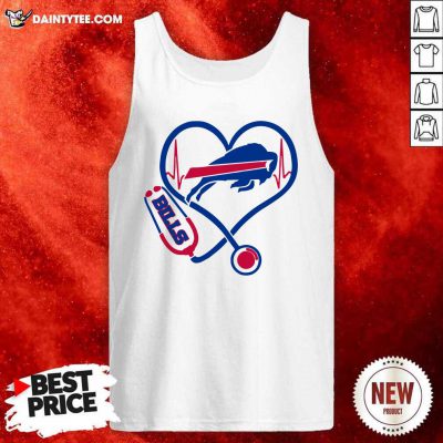 Heartbeat Nurse Love Buffalo Bills Tank Top- Design By Daintytee.com