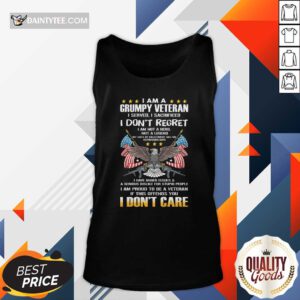 I Am A Grumpy Veteran I Dont Regret If This Offends You I Dont Care Eagle Us Flag Tank Top- Design By Daintytee.com