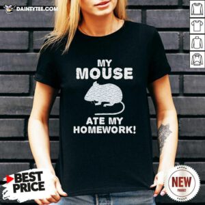 My Mouse Ate My Homework Rodent Rat Back To School V-neck - Design By Daintytee.com