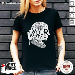 Ruth Bader Ginsburg RBG Speak Your Mind Even If Your Voice Shakes V-neck- Design By Daintytee.com
