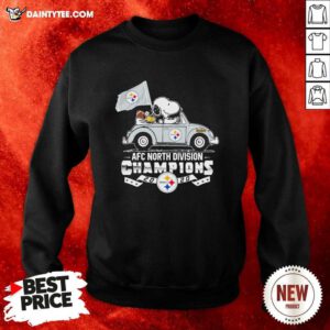 Snoopy And Woodstock Drive AFC North Division Champions 2020 Steelers Sweatshirt - Design By Daintytee.com