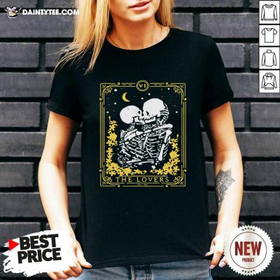 The Loves Couple Skull Kiss Stars Moon V-neck - Design By Daintytee.com