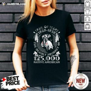 Trail Of Tears 1828 1838 The Deadly Journey Of 125 000 Native American V-neck- Design By Daintytee.com