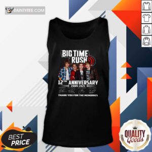 Big Time Rush 12th Anniversary 2009 2021 Thank You For The Memories Signatures Tank Top- Design By Daintytee.com