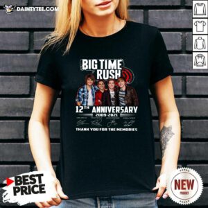 Big Time Rush 12th Anniversary 2009 2021 Thank You For The Memories Signatures V-neck- Design By Daintytee.com