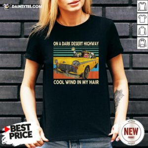 Elephant And Hippie Girl On A Dark Desert Highway Cool Wind In My Hair Vintage V-neck- Design By Daintytee.com