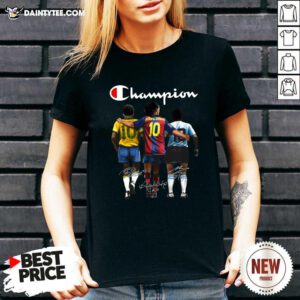 Pele Ronaldinho And Diego Maradona Champion Signatures V-neck- Design By Daintytee.com