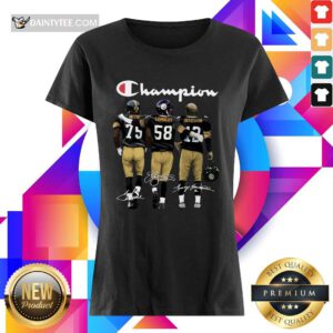 Pittsburgh Steelers Champion Greene Lambert Bradshaw Signature V-neck- Design By Daintytee.com
