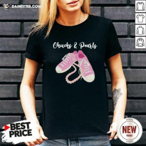 Chucks And Pearls Converse 2021 V-neck- Design By Daintytee.com