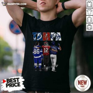 The Nikita Kucherov Brady And Arozarena Tampa Buccaneers Rays 2021 Signatures Shirt- Design By Daintytee.com