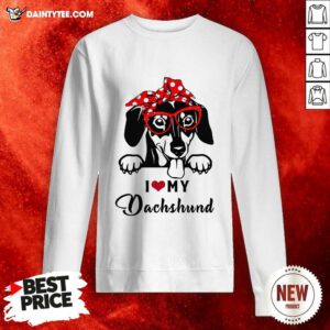 I Love My Dog Dachshund Sweatshirt- Design By Daintytee.com