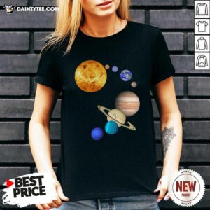 Planets In Solar System Science V-neck- Design By Daintytee.com