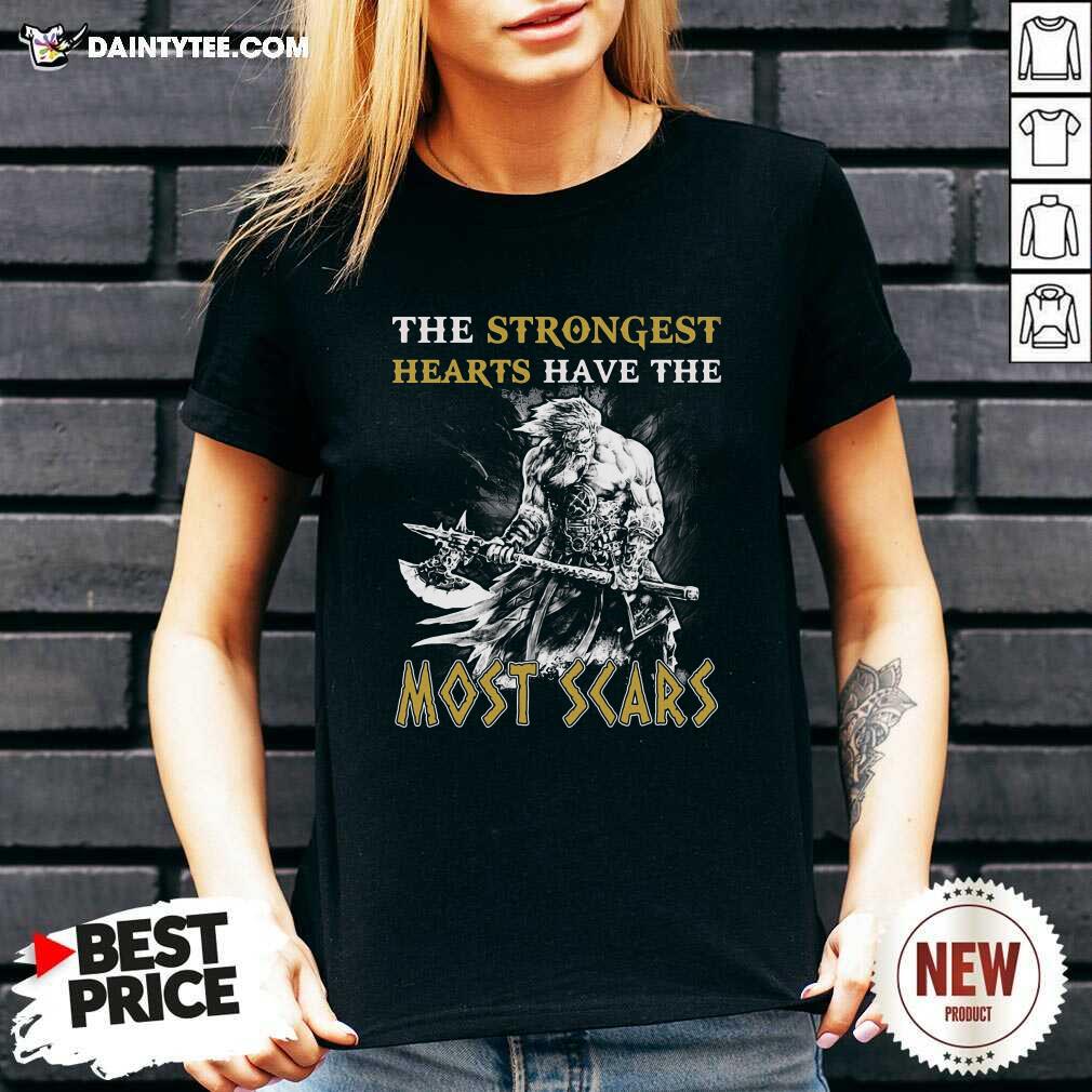 The Strongest Hearts Have The Most Scars V-neck - Design By Daintytee.com The Strongest Hearts Have The Most Scars V-neck - Design By Daintytee.com