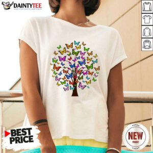 Butterflies In A Tree V-neck- Design By Daintytee.com