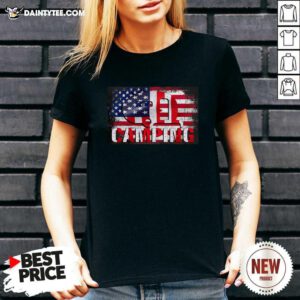Camping With American Flag Camp V-neck - Design By Daintytee.com