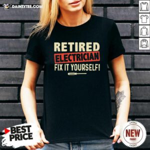 Retired Electrician Fix It Yourself V-neck- Design By Daintytee.com
