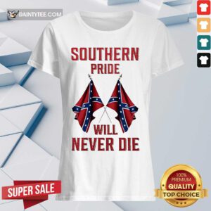 Southern Pride Will Never Die Flag US V-neck- Design By Daintytee.com