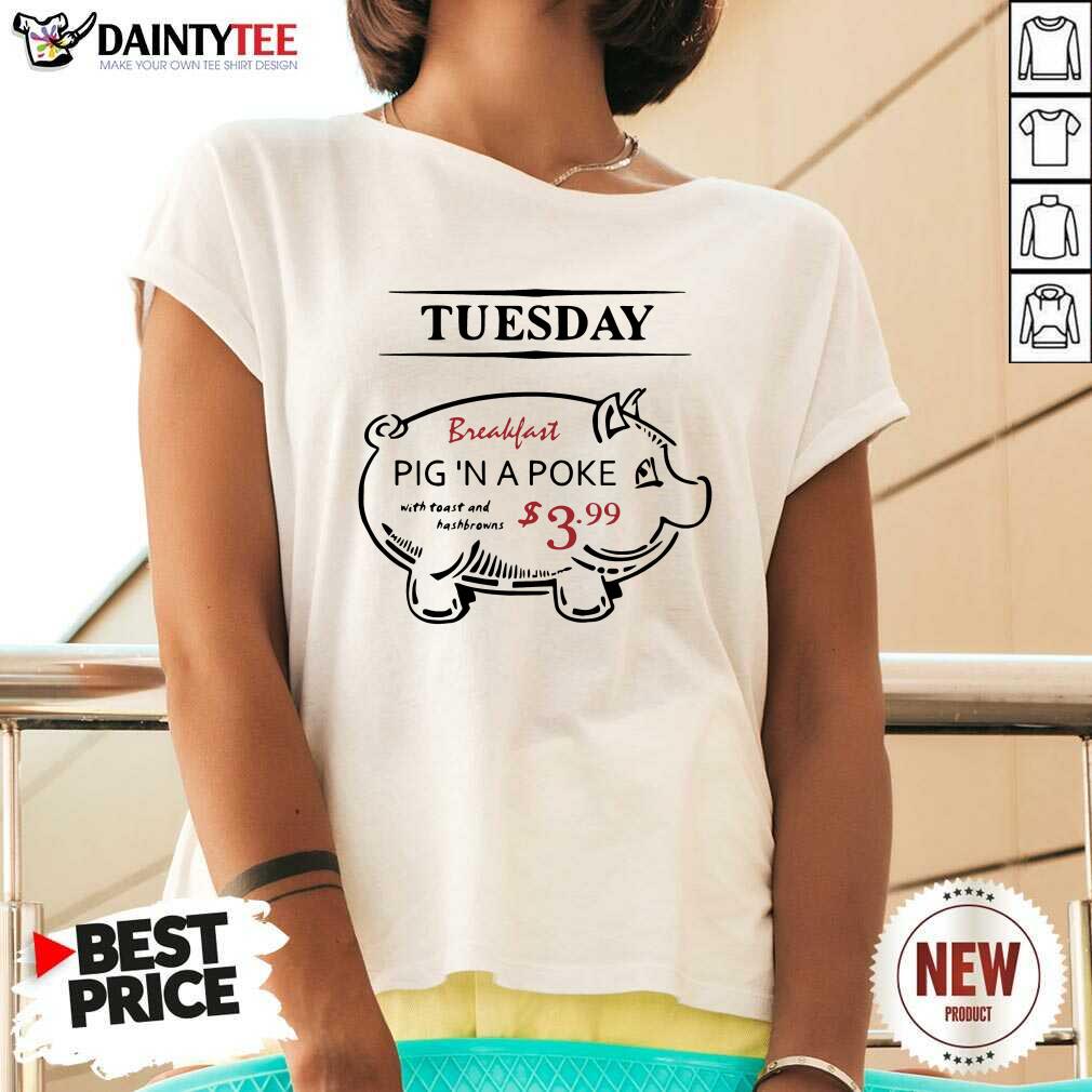 Supernatural John The Hunt Tuesday Breakfast Pig A Poke V-neck - Design By Daintytee.com Supernatural John The Hunt Tuesday Breakfast Pig A Poke V-neck - Design By Daintytee.com