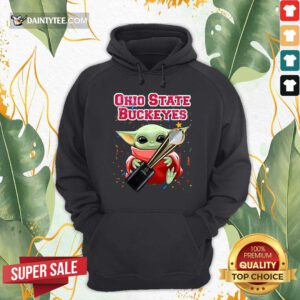 Baby Yoda Hug Cup Ohio State Buckeyes Hoodie- Design By Daintytee.com