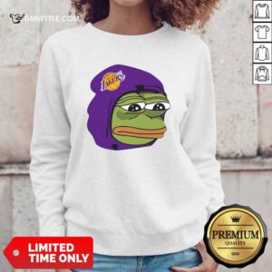 Cool Los Angeles Lakers Sad Pepe The Frog Sweatshirt- Design By Daintytee.com