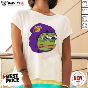 Cool Los Angeles Lakers Sad Pepe The Frog V-neck- Design By Daintytee.com