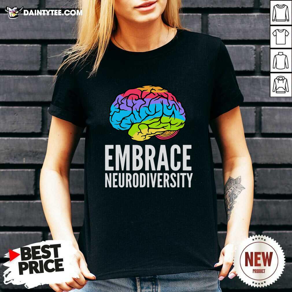 Embrace Neurodiversity Brain Adhd Autism Asd Awareness V-neck - Design By Daintytee.com Embrace Neurodiversity Brain Adhd Autism Asd Awareness V-neck - Design By Daintytee.com